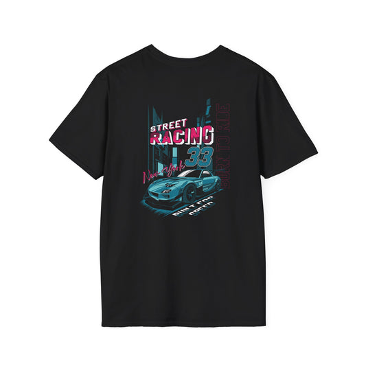 Street Racing Mazda RX7 T-Shirt – Neon Night Racer Style